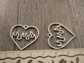 Sydänriipus, 24x25mm, rst, 1kpl