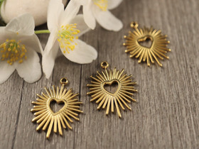 Sydänriipus, 23x18mm, 18K kulta/rst, 1kpl