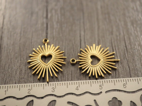 Sydänriipus, 23x18mm, 18K kulta/rst, 1kpl