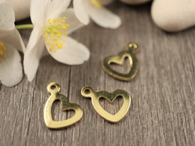 Sydänriipus, 11x14mm, 18K kulta/rst, 1kpl