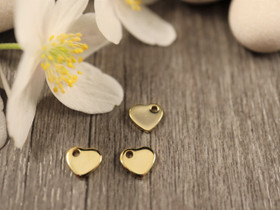 Sydänriipus, 5x6mm, 24K kulta/rst, 1kpl