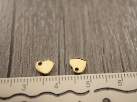 Sydänriipus, 5x6mm, 24K kulta/rst, 1kpl