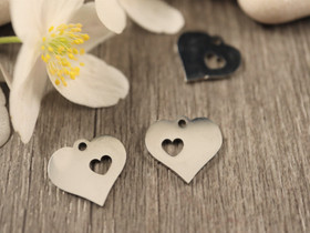 Sydänriipus, 12x12mm, rst, 1kpl