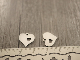 Sydänriipus, 12x12mm, rst, 1kpl