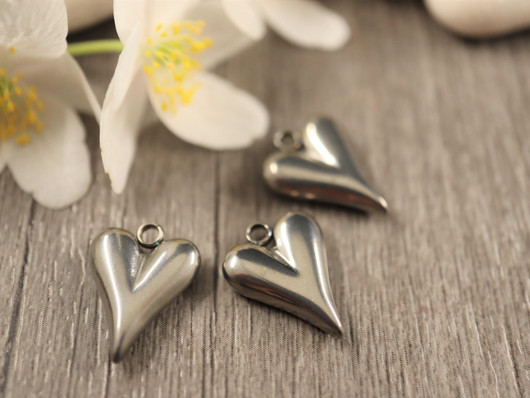 Sydänriipus, 15x12mm, rst, 1kpl