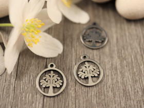 Elämänpuuriipus, 12x10mm, rst, 1kpl