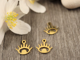 Silmäriipus, 9x10mm, kulta/ rst, 1kpl