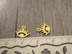 Silmäriipus, 9x10mm, kulta/ rst, 1kpl