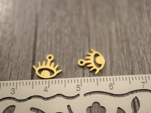 Silmäriipus, 9x10mm, kulta/ rst, 1kpl