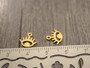 Silmäriipus, 9x10mm, kulta/ rst, 1kpl