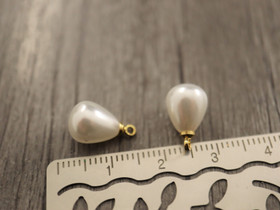 Pisarariipus, 13x8mm, 18K/valkoinen, 1kpl