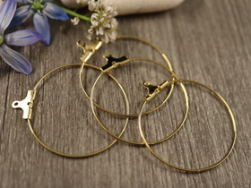 Korukehys ympyrä, 31x1.5mm, 18K kulta/rst, 2kpl