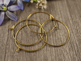 Korvakorurengas, 25x0.7mm, 18K/vaaleakulta/ PVD/ rst, 1pari