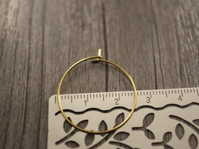 Korvakorurengas, 25x0.7mm, 18K/vaaleakulta/ PVD/ rst, 1pari