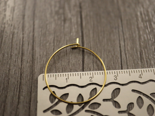 Korvakorurengas, 25x0.7mm, 18K/vaaleakulta/ PVD/ rst, 1pari