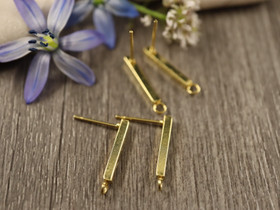 Korvakorutappi palkki, 18x3mm, 18K/rst, 1pari