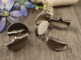 Nauhanpää puolipyöreä, 15.5x9.5mm, rst, 10kpl