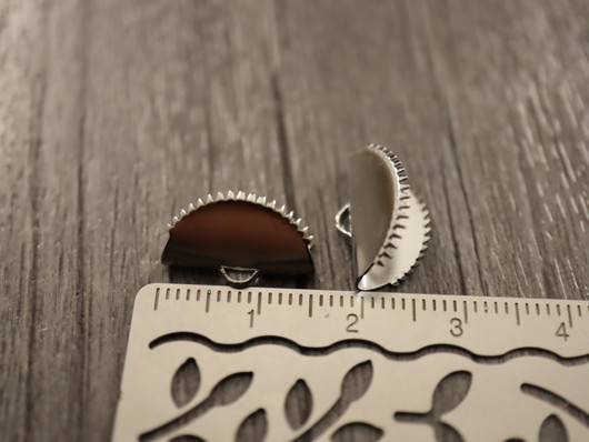 Nauhanpää puolipyöreä, 15.5x9.5mm, rst, 10kpl