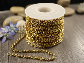 Roloketju, 4x4x1mm, PVD kulta/rst, 10m, POSTIPAKETTI TOIMITUS