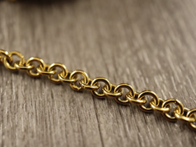 Roloketju, 4x4x1mm, PVD kulta/rst, 10m, POSTIPAKETTI TOIMITUS