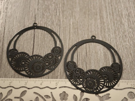 Ympyräriipus, 41x39mm, musta, 1kpl