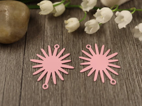 Aurinkoriipus/linkki, 25x22mm, vaaleanpunainen, 1kpl