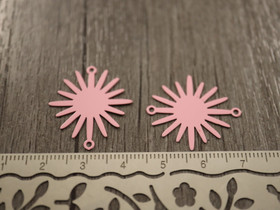 Aurinkoriipus/linkki, 25x22mm, vaaleanpunainen, 1kpl