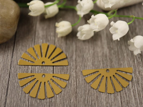 Puoliympyräriipus, 12x23mm, okra, 1kpl