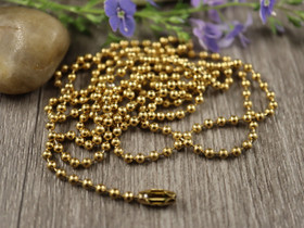 Palloketju/ valmisketju, 2.4mm/90cm, kulta/ rst, 1kpl