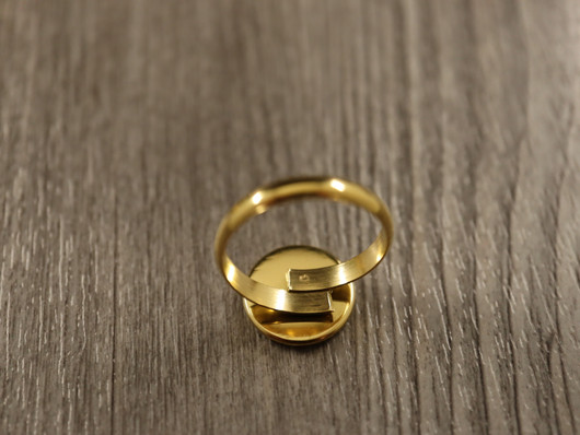 Sormuspohja 18mm,  12mm kapussille, 18K/kulta/PVD/ rst, 1kpl