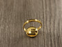 Sormuspohja 18mm,  12mm kapussille, 18K/kulta/PVD/ rst, 1kpl