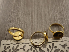 Sormuspohja 18mm,  12mm kapussille, 18K/kulta/PVD/ rst, 1kpl