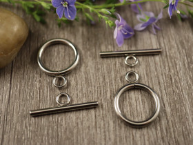 Salpalukko pyöreä, 20x15.5mm, rst, 1setti