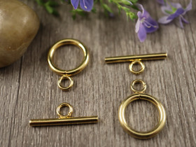 Salpalukko pyöreä, 18.5x13.5mm, 18K/kulta/rst, 1setti