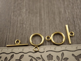 Salpalukko pyöreä, 18.5x13.5mm, 18K/kulta/rst, 1setti