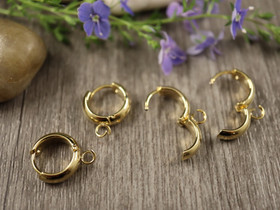 Korvakorurengas lenkillä huggie, 13x4mm, 24K/kulta/rst, 1pari