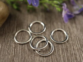 Linkki ympyrä, 10x0,9mm, umpi, kirkashopea/rst, 10kpl