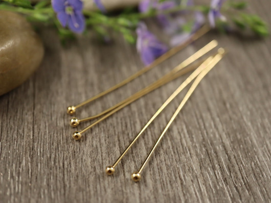 Korupiikki pallopää, 50x0.8mm, 18K kulta, 50kpl