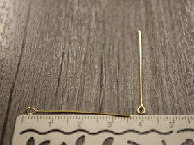 Korupiikki silmukkapää, 35x0.6mm, 18K kulta/rst, 50kpl