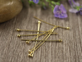  Korupiikki pallopää, 25x0.5mm, 18K kulta, 50kpl