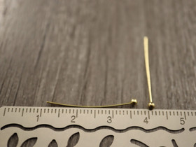  Korupiikki pallopää, 25x0.5mm, 18K kulta, 50kpl