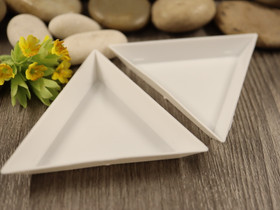 Kolmiolautanen, 7x6x1.1cm, valkoinen, 5kpl