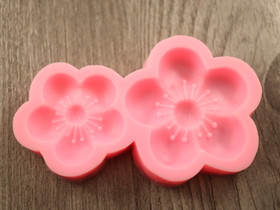 Silikonimuotti kukat, 89x53x9mm, pinkki, 1kpl