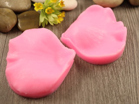 Kaksi osainen silikonimuotti terälehti, 70x46mm, pinkki, 1kpl