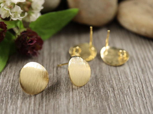 Korvakorutappi ympyrä lenkillä, 12x12mm, 18K/kulta, 1pari
