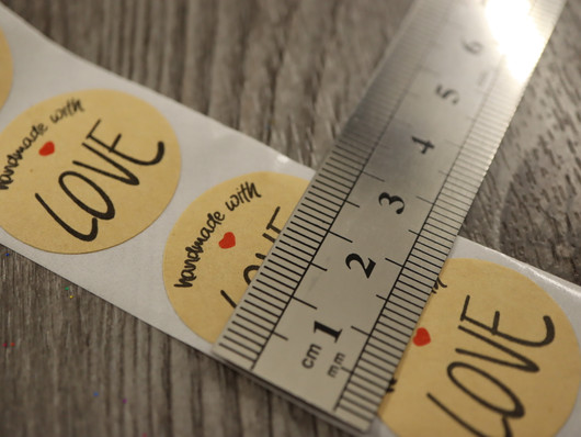 Handmade with love tarra, 25mm, ruskea, 10kpl