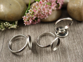 Sormuspohja säädettävä, n.17mm,  12mm, kapussille, rst, 1kpl