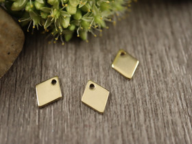 Neljäkäsriipus, 9x7mm, kulta/rst, 1kpl