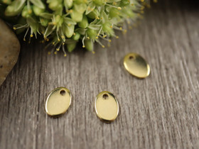 Ovaaliriipus, 7x5mm, 18K kulta/ rst, 1kpl