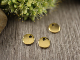 Ympyräriipus, 6mm, kulta/ PVD/ rst, 1kpl